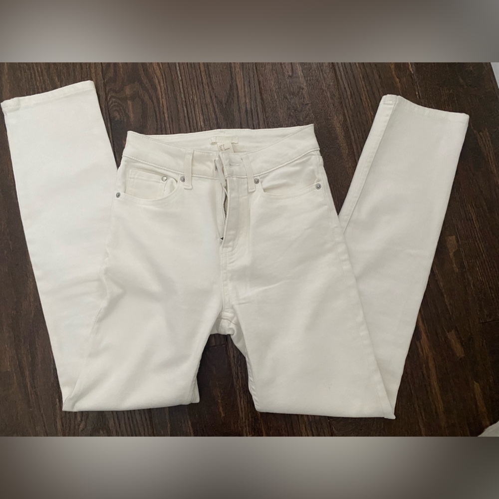 h&m white jeans size 4, high wasted